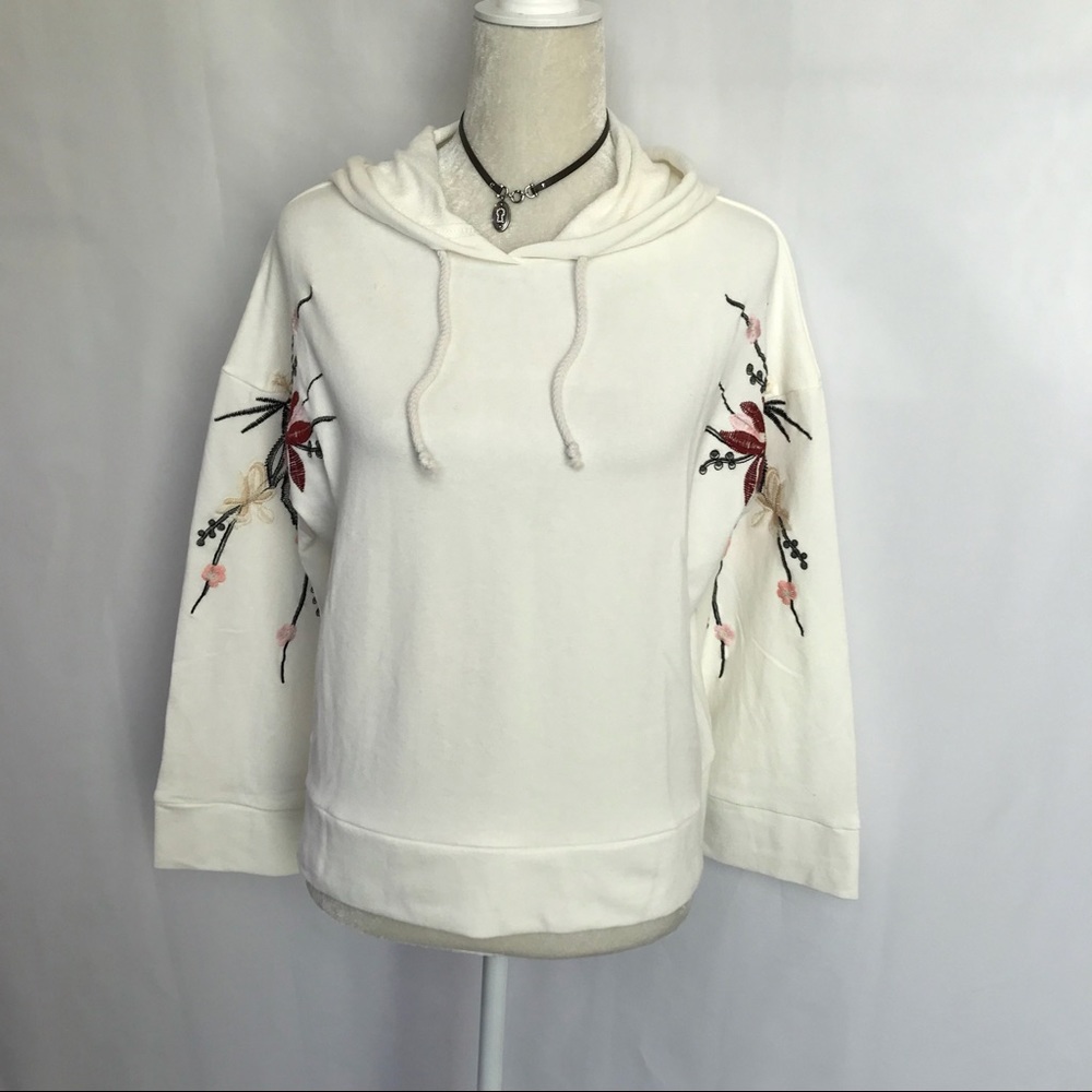 French Terry Hoodie with Embroidered Sleeves - Picture 5 of 5